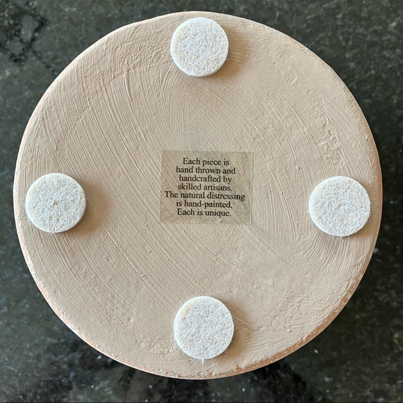 New Pottery Barn Ikat Tile Hand Painted Terracotta Planter, Small Pot Plant Pot - Picture 13 of 16